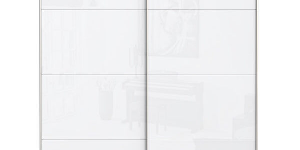 Šatníková skriňa Stefi – 170x210x61 cm (biela lesk)