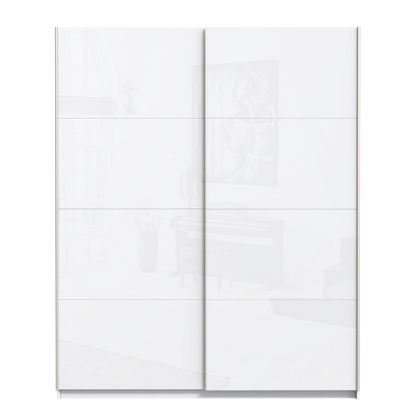 Šatníková skriňa Stefi – 170x210x61 cm (biela lesk)