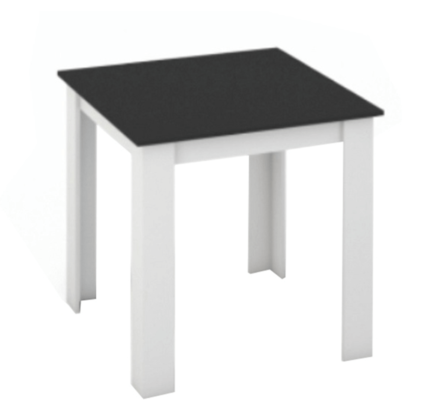 Jedálenský stôl 80×80 KRAZ Čierna / biela,Jedálenský stôl 80×80 KRAZ Čierna / biela