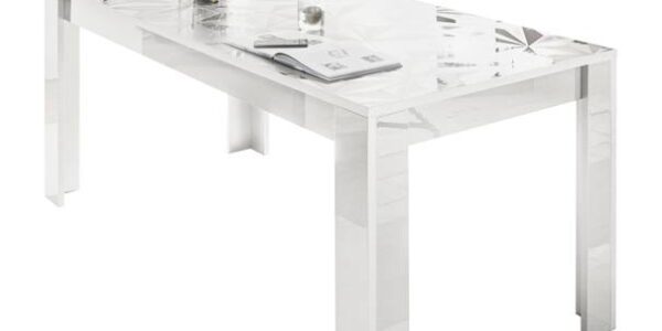 Sconto Jedálenský stôl PRISMA 5 biela lesklá