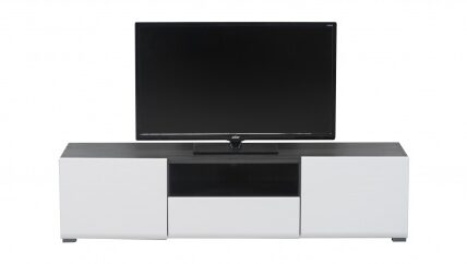 Televízny stolík isadora – biely/dub čierny