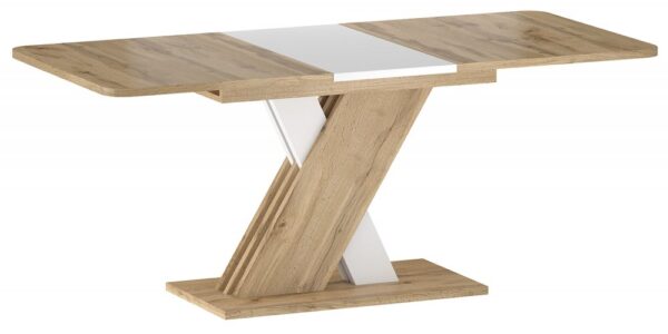 Rozkladací jedálenský stôl EXEL Biela / dub wotan,Rozkladací jedálenský stôl EXEL Biela / dub wotan