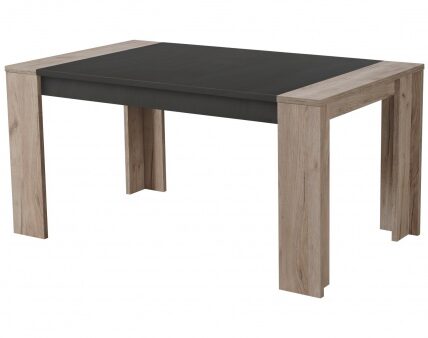 Jedálenský stôl robert 155x90cm – dub sivý/čierna