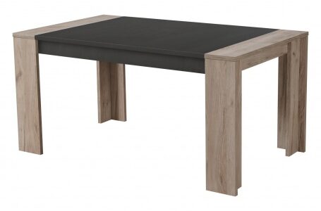 Jedálenský stôl robert 155x90cm – dub sivý/čierna