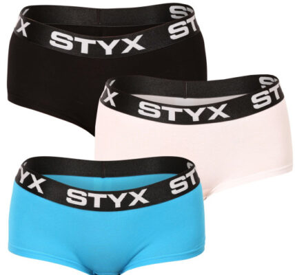 3PACK dámske nohavičky Styx s nohavičkou viacfarebné (3IN96019) S