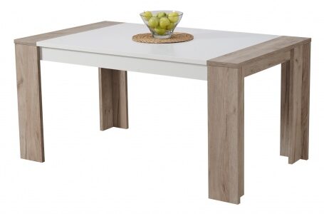 Jedálenský stôl robert 155x90cm – dub sivý/biela