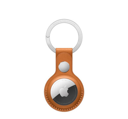 Kožené puzdro na kľúče pre Apple AirTag, zlato-hnedá