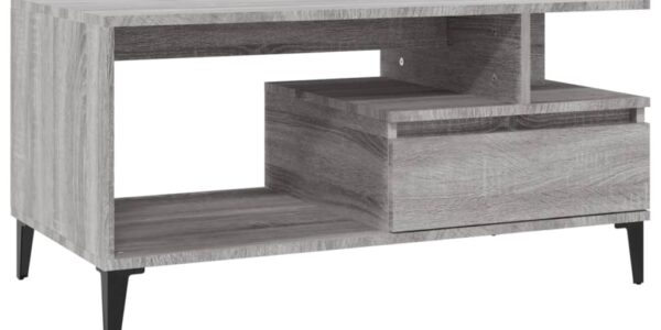 vidaXL Konferenčný stolík sivý sonoma 90x49x45 cm spracované drevo