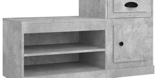 vidaXL Botník betónovo sivý 100x42x60 cm kompozitné drevo