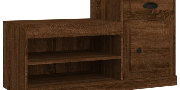 vidaXL Botník hnedý dub 100x42x60 cm kompozitné drevo