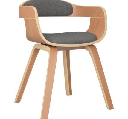 vidaXL Jedálenská stolička svetlosivá ohýbané drevo a látka