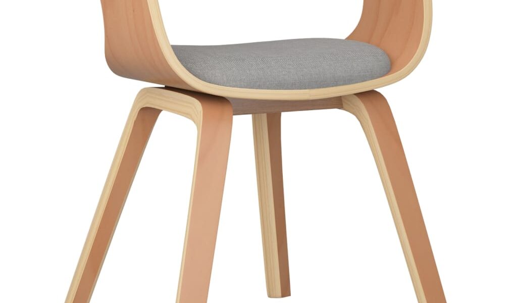 vidaXL Jedálenská stolička sivohnedá ohýbané drevo a látka
