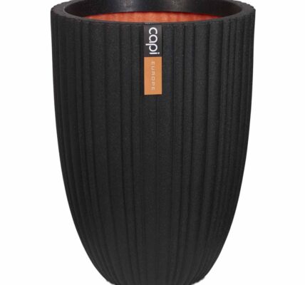 Capi Váza elegantná nízka čierna Urban Tube 46×58 cm KBLT783