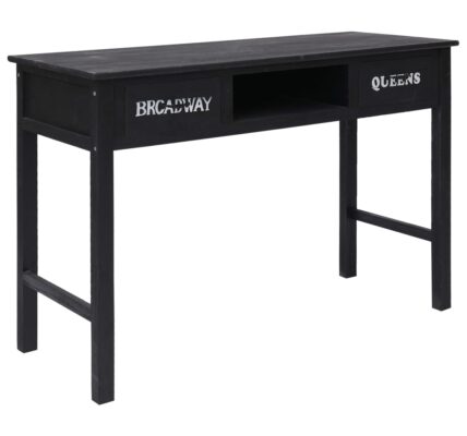 vidaXL Konzolový stolík čierny 110x45x76 cm drevený