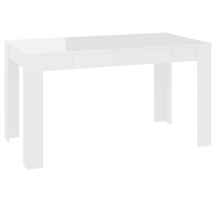 vidaXL Jedálenský stôl lesklý biely 140×74,5×76 cm drevotrieska