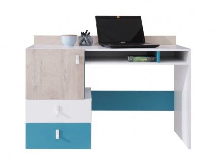 Študentský písací stôl saturn – biela / modrá
