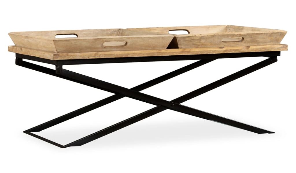 vidaXL Konferenčný stolík, masívne mangovníkové drevo, 110x55x42 cm