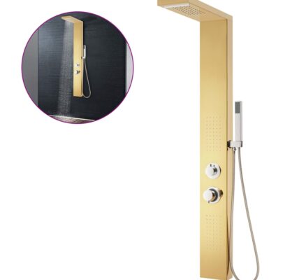 vidaXL Sprchový panelový systém nehrdzavejúca oceľ 201 zlatý