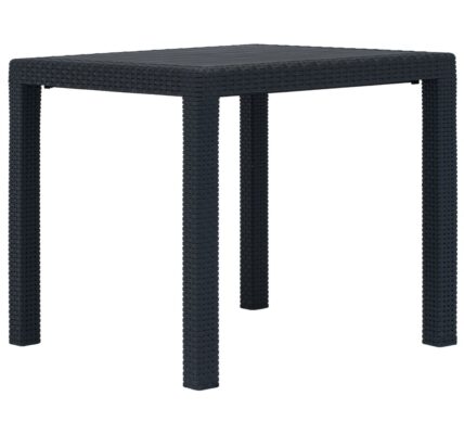 vidaXL Záhradný stôl plastový ratanový vzhľad 79x79x72 cm antracit