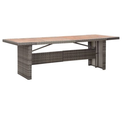 vidaXL Záhradný stôl 240x90x74 cm, polyratan a akáciový masív