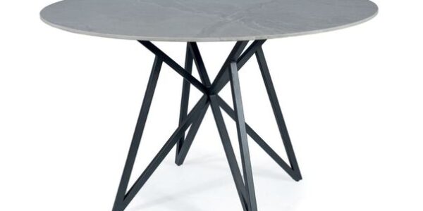 Sconto Jedálenský stôl MERONU sivý mramor/čierna