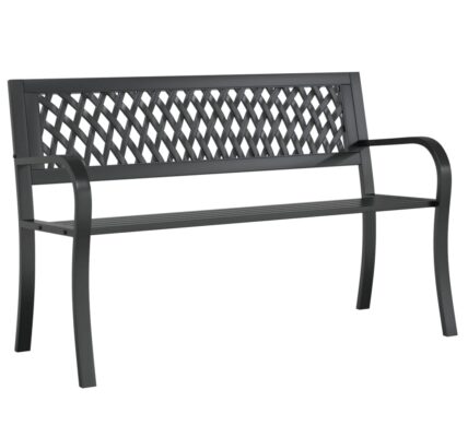 vidaXL Záhradná lavica čierna 120 cm oceľ