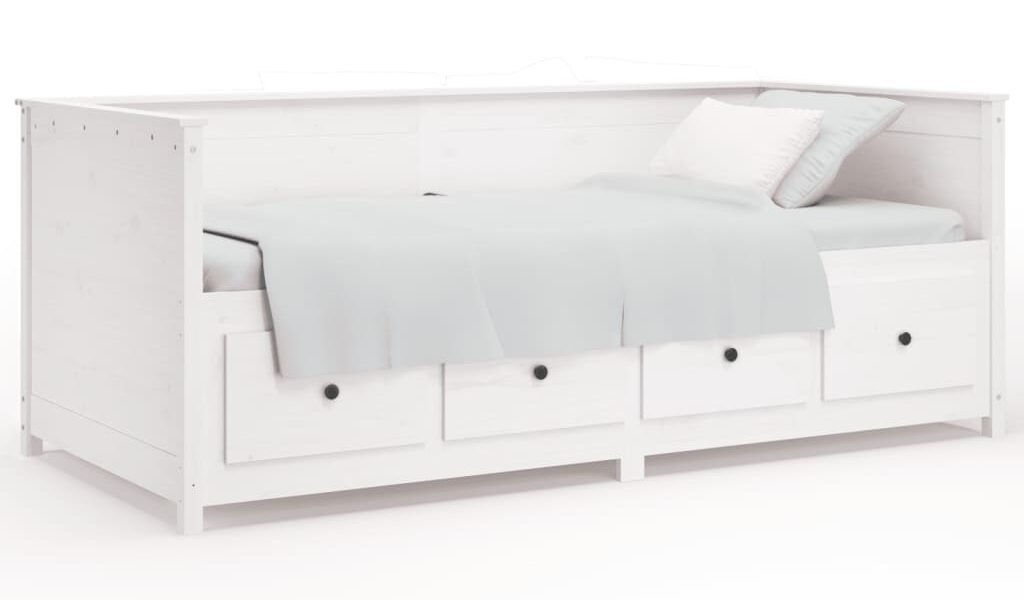 vidaXL Denná posteľ biela 80×200 cm borovicový masív
