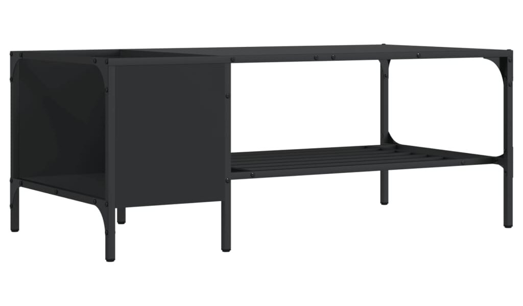 vidaXL Konferenčný stolík s regálom čierny 100x51x40 cm kompoz. drevo