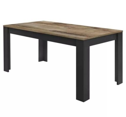 Sconto Jedálenský stôl BASIC 7 čierna matná/dub