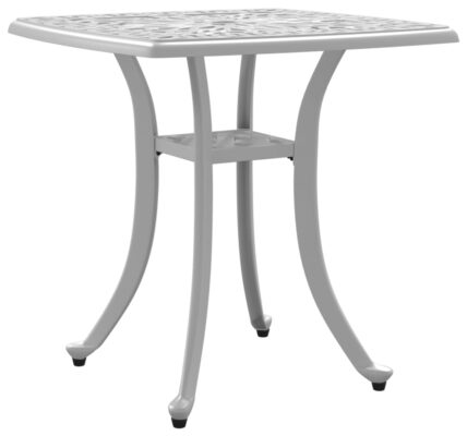 vidaXL Záhradný stôl biely 53x53x53 cm liaty hliník