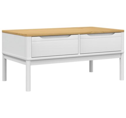 vidaXL Konferenčný stolík FLORO biely 99×55,5×45 cm masívna borovica