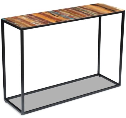 vidaXL Konzolový stolík, recyklovaný masív 110x35x76 cm