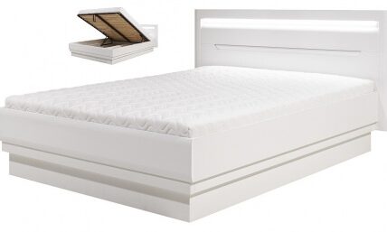 Moderná posteľ irma 140x200cm s úložným priestorom – biela