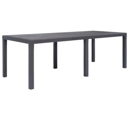 vidaXL Záhradný stôl hnedý 220x90x72 cm plastový s ratanovým vzhľadom