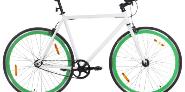 vidaXL Bicykel s pevným prevodom bielo-zelený 700c 59 cm