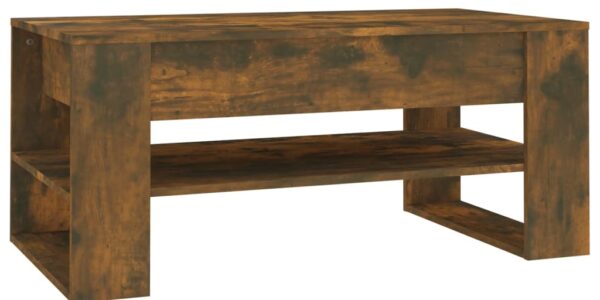 vidaXL Konferenčný stolík dymový dub 102x55x45 cm spracované drevo