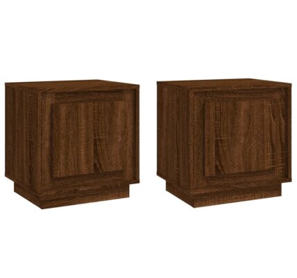 vidaXL Nočné stolíky 2 ks hnedý dub 44x35x45 cm spracované drevo