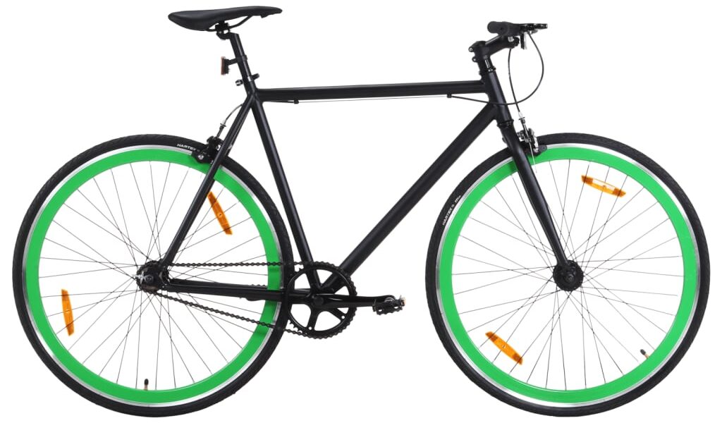 vidaXL Bicykel s pevným prevodom čierno-zelený 700c 55 cm