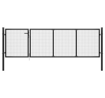 vidaXL Záhradná brána, oceľ 350×75 cm, antracitová