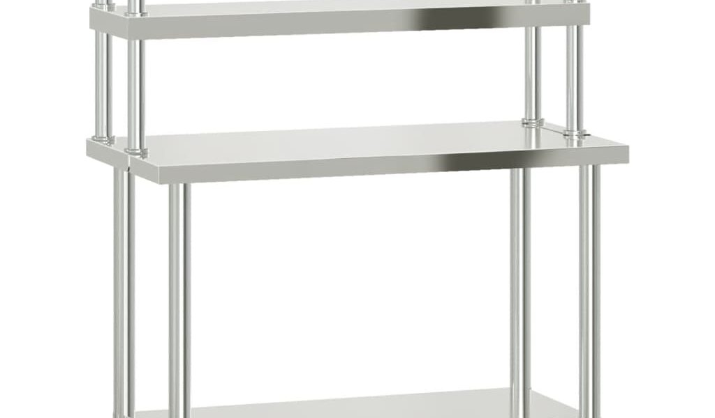 vidaXL Kuchynský pracovný stôl s policou 110x55x150 cm nehrdzav. oceľ