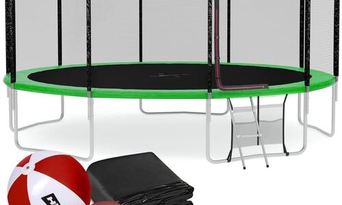Trampolína Hop-Sport 16ft (488cm) s vonkajšou ochrannou sieťou zelená