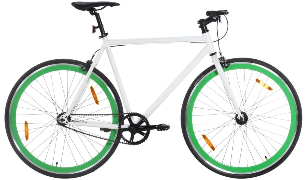 vidaXL Bicykel s pevným prevodom bielo-zelený 700c 51 cm