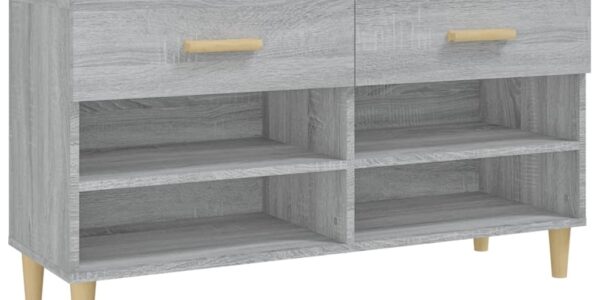 vidaXL Botník sivý dub sonoma 102x35x55 cm spracované drevo