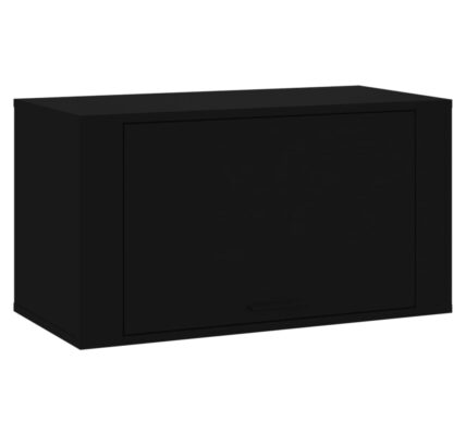 vidaXL Nástenný botník čierny 70x35x38 cm spracované drevo