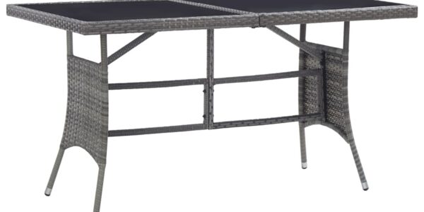 vidaXL Záhradný stôl, sivý 140x80x74 cm, polyratan