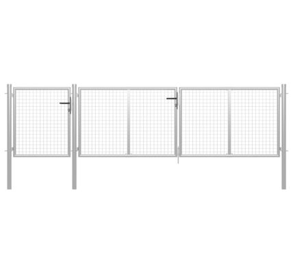 vidaXL Záhradná brána oceľová 400×75 cm strieborná