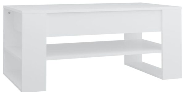 vidaXL Konferenčný stolík biely 102x55x45 cm spracované drevo