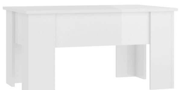 vidaXL Konferenčný stolík lesklý biely 79x49x41 cm spracované drevo