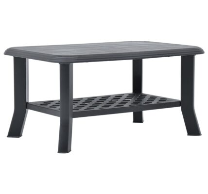 vidaXL Konferenčný stolík, antracitový 90x60x46 cm, plast