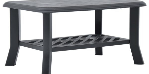 vidaXL Konferenčný stolík, antracitový 90x60x46 cm, plast